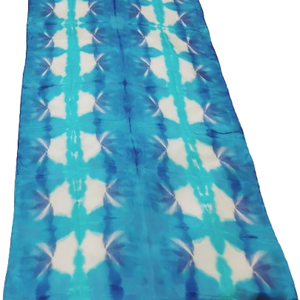 Shibori selyemsál - kék-fehér-karibikék - ruha & divat - sál, sapka, kendő - sál - Meska.hu