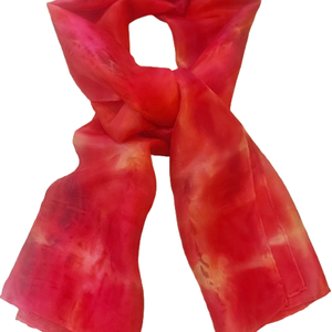 Lazac-piros-tarka selyemsál - ruha & divat - sál, sapka, kendő - sál - Meska.hu