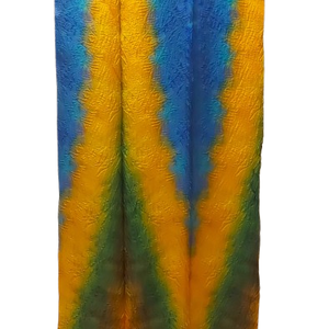 Azúrkék-sárga-zöld selyemsál - Meska.hu