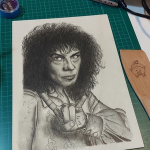 Ronnie James Dio rajz, Otthon & Lakás, Dekoráció, Kép & Falikép, Fából készült kép, Fotó, grafika, rajz, illusztráció, Meska