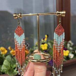 Fairy Falls Earrings , Ékszer, Fülbevaló, Lógó fülbevaló, Ékszerkészítés, Gyöngyfűzés, gyöngyhímzés, MESKA