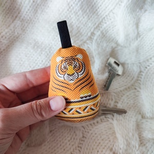 Textil kulcstartó  Tigris, Táska & Tok, Kulcstartó & Táskadísz, Kulcstartó, Baba-és bábkészítés, Varrás, MESKA