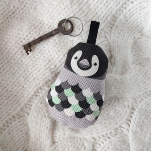 Textil kulcstartó  Pingvin - táska & tok - kulcstartó & táskadísz - kulcstartó - Meska.hu