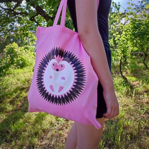 Vászontáska  Sünilány, süni, Táska & Tok, Bevásárlás & Shopper táska, Shopper, textiltáska, szatyor, Fotó, grafika, rajz, illusztráció, MESKA