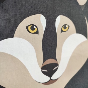 Vászontáska  Farkas, Táska & Tok, Bevásárlás & Shopper táska, Shopper, textiltáska, szatyor, Fotó, grafika, rajz, illusztráció, MESKA