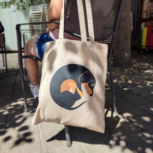 Vászontáska  Tacsi, tacskó, Táska & Tok, Bevásárlás & Shopper táska, Shopper, textiltáska, szatyor, Fotó, grafika, rajz, illusztráció, MESKA