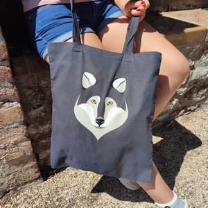 Vászontáska  Farkas - táska & tok - bevásárlás & shopper táska - shopper, textiltáska, szatyor - Meska.hu Vászontáska  Farkas - táska & tok - bevásárlás & shopper táska - shopper, textiltáska, szatyor - Meska.hu