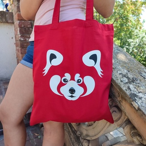 Vászontáska  Kis panda, vörös macskamedve, Táska & Tok, Bevásárlás & Shopper táska, Shopper, textiltáska, szatyor, Fotó, grafika, rajz, illusztráció, MESKA