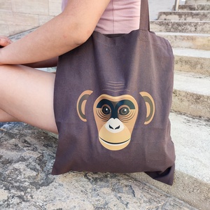 Vászontáska  Csimpánz, Táska & Tok, Bevásárlás & Shopper táska, Shopper, textiltáska, szatyor, Fotó, grafika, rajz, illusztráció, MESKA