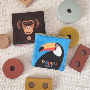 Babakönyv � Trópusi állatokkal, Játék & Sport, Textilkönyv & Babakönyv, Varrás, MESKA