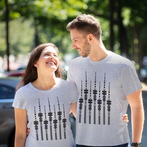 Póló (unisex), szürke, Pécsi TVtorony - Meska.hu