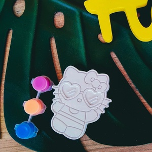 Neon Kitty - festhető gipszfigura neon színekkel - Meska.hu