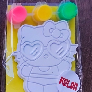 Neon Kitty - festhető gipszfigura neon színekkel - játék & sport - készségfejlesztő és logikai játék - oktató játékok - Meska.hu
