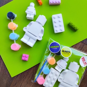 Lego szett - festhető világítós gipszfigurák mágnessel, DIY (Csináld magad), Egységcsomag, Gipszöntés, MESKA