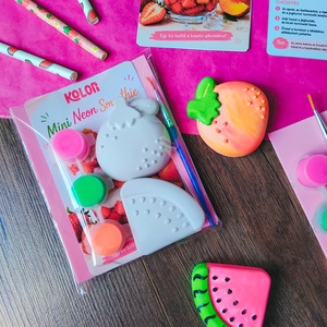 Mini Neon Smoothie - festhető gipszfigurák neon festékkel - Meska.hu