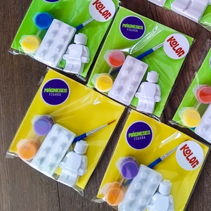 Mini Lego szett - mágneses festhető gipszfigurák - diy (csináld magad) - egységcsomag - Meska.hu