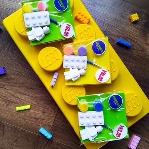 Mini Lego szett - mágneses festhető gipszfigurák, DIY (Csináld magad), Egységcsomag, Gipszöntés, MESKA