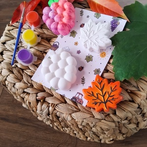 Mini szüret - mágneses festhető gipszfigurák - Meska.hu