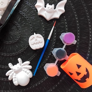 Haláli trio - Magneses halloweeni festhető gipszfigurák - otthon & életmód - dekoráció - halloween - halloweeni figurák - Meska.hu
