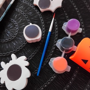 Haláli trio - Magneses halloweeni festhető gipszfigurák - otthon & életmód - dekoráció - halloween - halloweeni figurák - Meska.hu