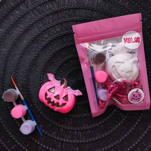 Pink-o-ween - Pink, világító halloween tök gipszkifestő - Meska.hu