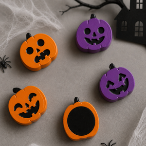 Világító halloween tök hűtőmágnes kísérőkártyával - Meska.hu