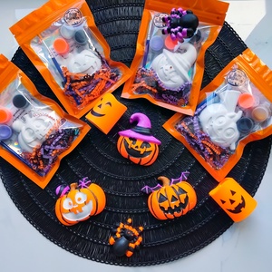 Halloween tökök - élénk neonos festhető gipszfigura - Meska.hu