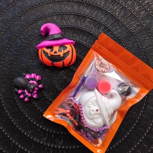 Halloween tökök - élénk neonos festhető gipszfigura - diy (csináld magad) - egységcsomag - Meska.hu