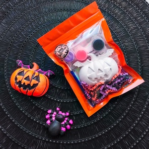 Halloween tökök - élénk neonos festhető gipszfigura - diy (csináld magad) - egységcsomag - Meska.hu