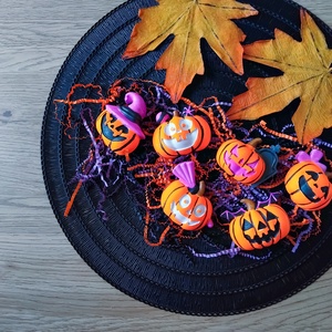 Halloween tökök - élénk neonos festhető gipszfigura - diy (csináld magad) - egységcsomag - Meska.hu