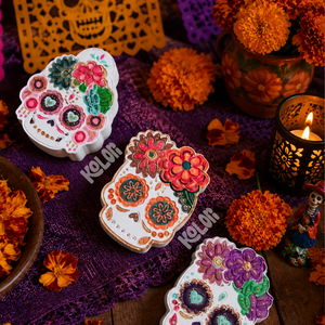 Calavera kifestő - halloweeni festhető gipszfigurák, Otthon & Életmód, Dekoráció, Halloween, Halloweeni figurák, Gipszöntés, MESKA