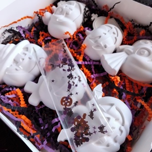 Halloween tök szett díszdobozban - halloweeni festhető gipszfigura szett - otthon & életmód - dekoráció - halloween - halloweeni figurák - Meska.hu
