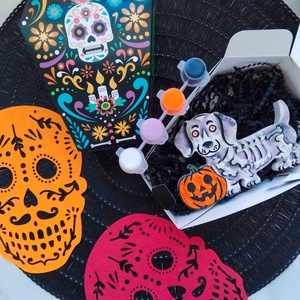 Hallowieni - világítós, tacskós festhető gipszfigura - otthon & életmód - dekoráció - halloween - halloweeni dekoráció - Meska.hu