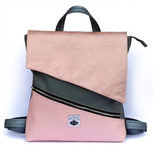 Kolorkka BASIC cipzáros hátizsák, sötét szürke-rosegold - Meska.hu