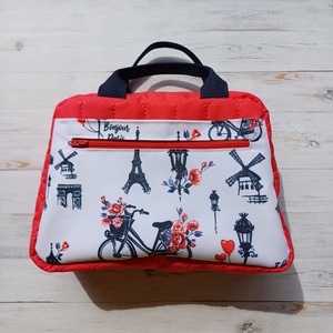 Francia szenvedély - piros utazóneszesszer a romantika kedvelőinek, Táska & Tok, Neszesszer, Varrás, MESKA