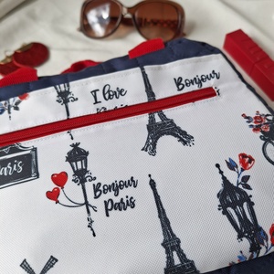 Bonjour Paris - sötétkék, elegáns utazóneszesszer - táska & tok - neszesszer - Meska.hu