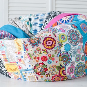 Design patchwork babzsákfotel felnőtteknek és tiniknek, patchwork babzsák, Otthon & Életmód, Bútor, Babzsákfotel, Varrás, MESKA
