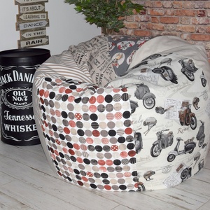 Kamasz méretű babzsákfotel, patchwork stílusban, uniszex színkombinációban, tini babzsák - otthon & életmód - bútor - babzsákfotel - Meska.hu