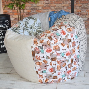  Süppedős babzsákfotel - KAMASZ MÉRET - patchwork stílusú, klasszikus formájú babzsák tiniknek - otthon & életmód - bútor - babzsák - babzsákfotel  - Meska.hu