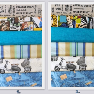 Vidám színű, süppedős patchwork babzsákfotel - KAMASZ MÉRET - kék, klasszikus formájú babzsák tiniknek - otthon & életmód - bútor - babzsákfotel - Meska.hu