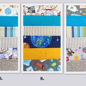 Vidám színű, süppedős patchwork babzsákfotel - KAMASZ MÉRET - kék, klasszikus formájú babzsák tiniknek - otthon & életmód - bútor - babzsákfotel - Meska.hu