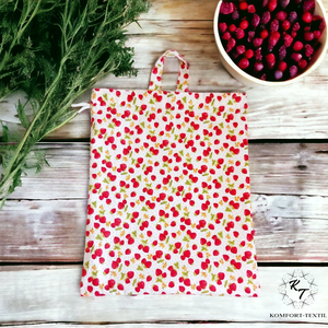 Kenyeres zsák, frissentartó kenyeres zsák, epres mintával - nagy méretű - táska & tok - bevásárlás & shopper táska - kenyeres zsák - Meska.hu