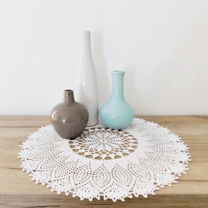 Vintage stílusú fehér horgolt csipke terítő 45 cm - otthon & életmód - dekoráció - asztal és polc dekoráció - horgolt & csipketerítő - Meska.hu