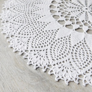 Vintage stílusú fehér horgolt csipke terítő 39 cm -  - Meska.hu