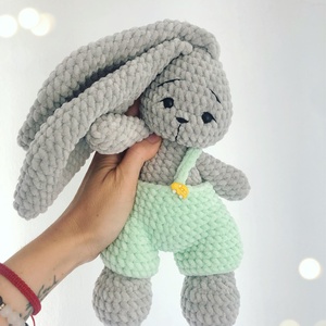 Plüss nyuszi fiú  - játék & sport - plüssállat & játékfigura - nyuszi - Meska.hu