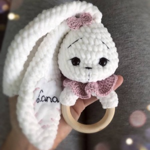 Névre szóló nyuszis csörgő  - játék & sport - Meska.hu