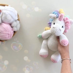 Horgolt plüss unikornis - Meska.hu