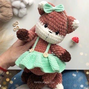 Horgolt plüss rókalány , Játék & Sport, Plüssállat & Játékfigura, Róka, Horgolás, MESKA