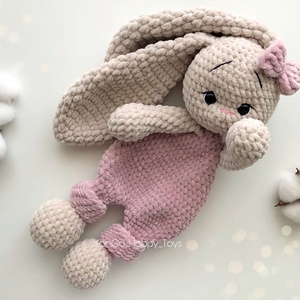 Horgolt nyuszis szundikendő, Baba - mama, Baba játékok, Szundikendő, alvóka, Horgolás, Hímzés, MESKA