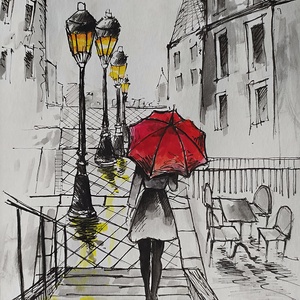 A piros esernyő (Eredeti alkotás) - Meska.hu